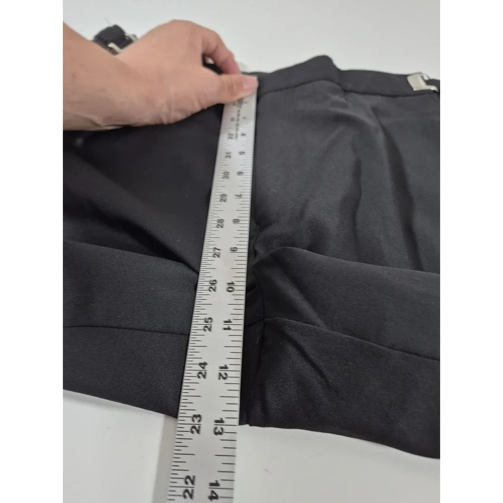 Dress Pants Mens 31x36 Black Wool Flat Front Adjustable Waist Unhemmed